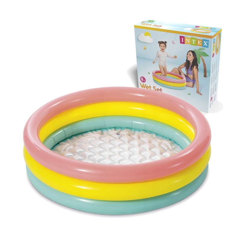 Piscina hinchable infantil 3 aros 86x25cm - colores pastel